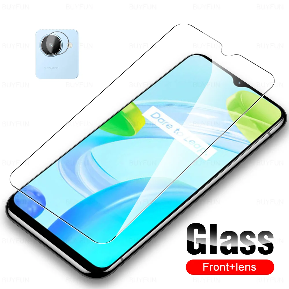 

Закаленное стекло 2 в 1 для Realme Narzo 50i Prime защита для экрана камеры для Oppo Realme C30 50iprime RealmeC30, Передняя защитная пленка