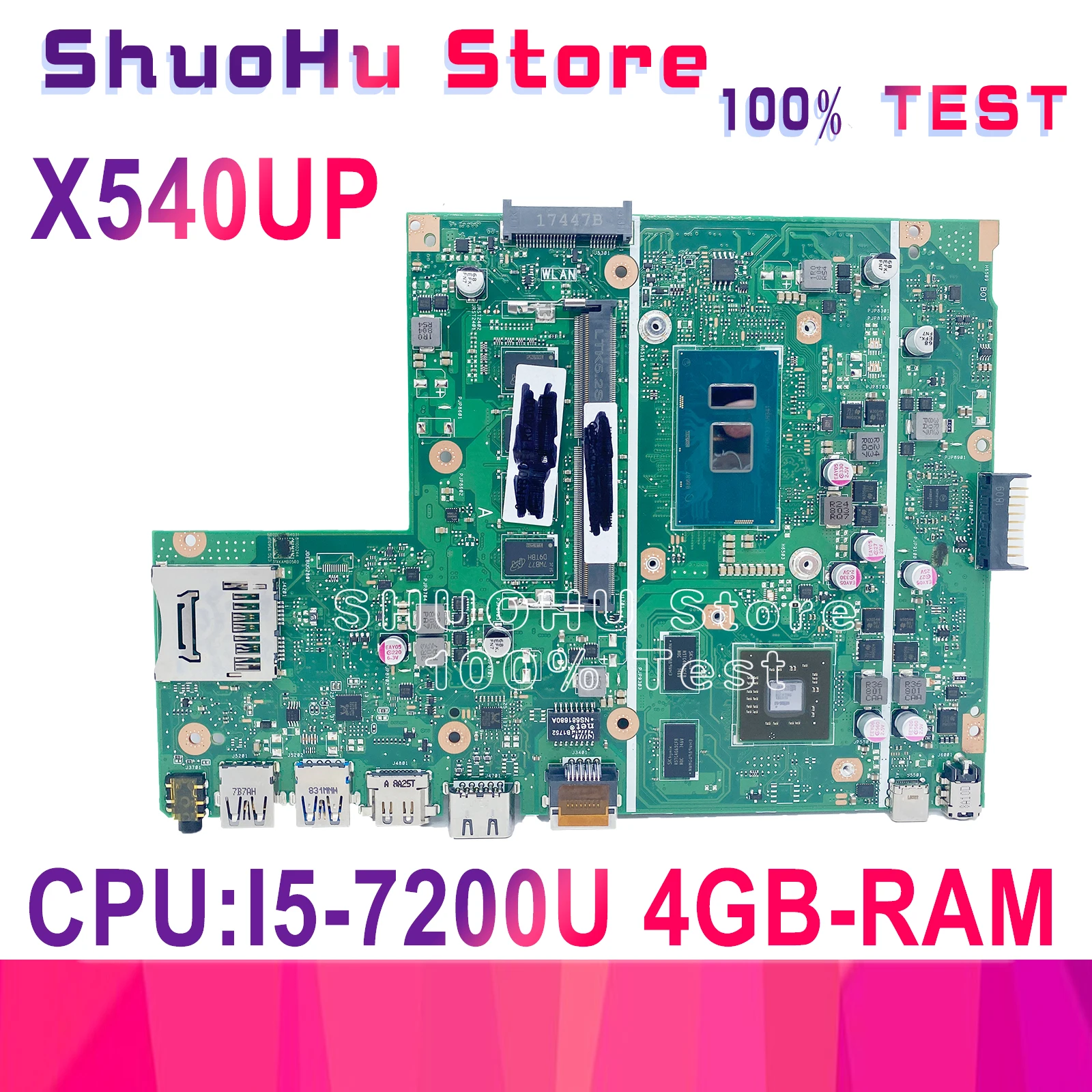 

A540U Mainboard For ASUS VivoBook I5-7200U 4GB X540UP VM520U X540UV X540U X540LJ R504U Laptop Motherboard 100%Test Work Features