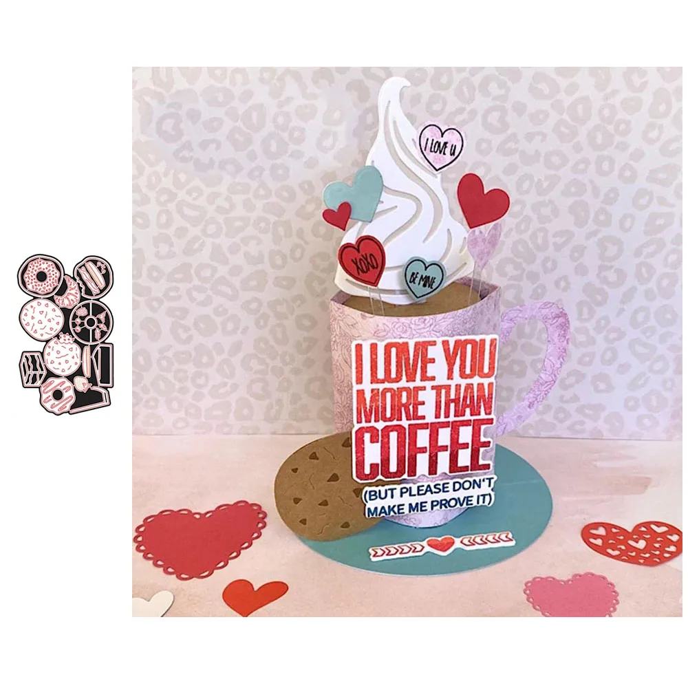 

Afternoon Tea Cake Decoration Metal Cutting Dies Mold DIY Scrapbook Photo Album Paper Card Template Molding Decoration 2022