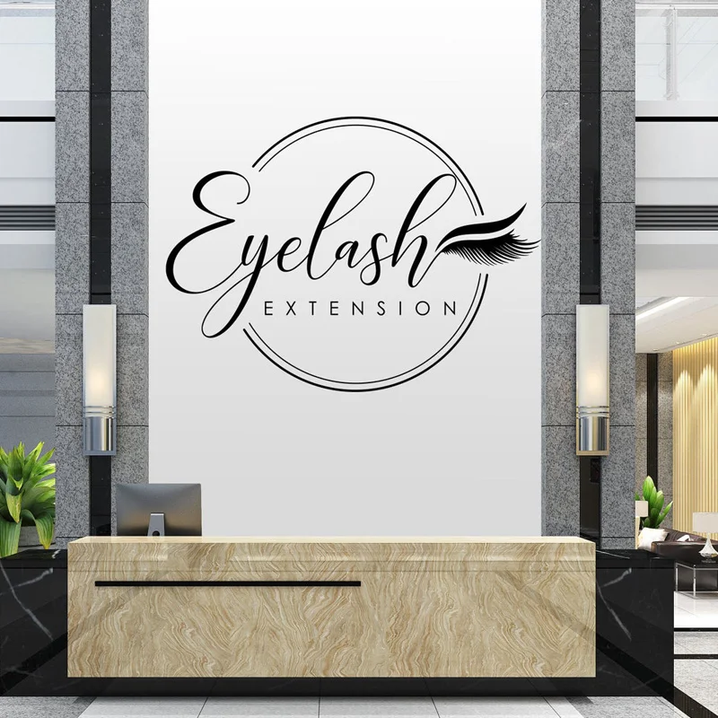 Buy Eyelashes and Eyebrows Wall Decal Lashes Brows Window Sticker Extensions Eyes Beauty Salon Art 2431 on