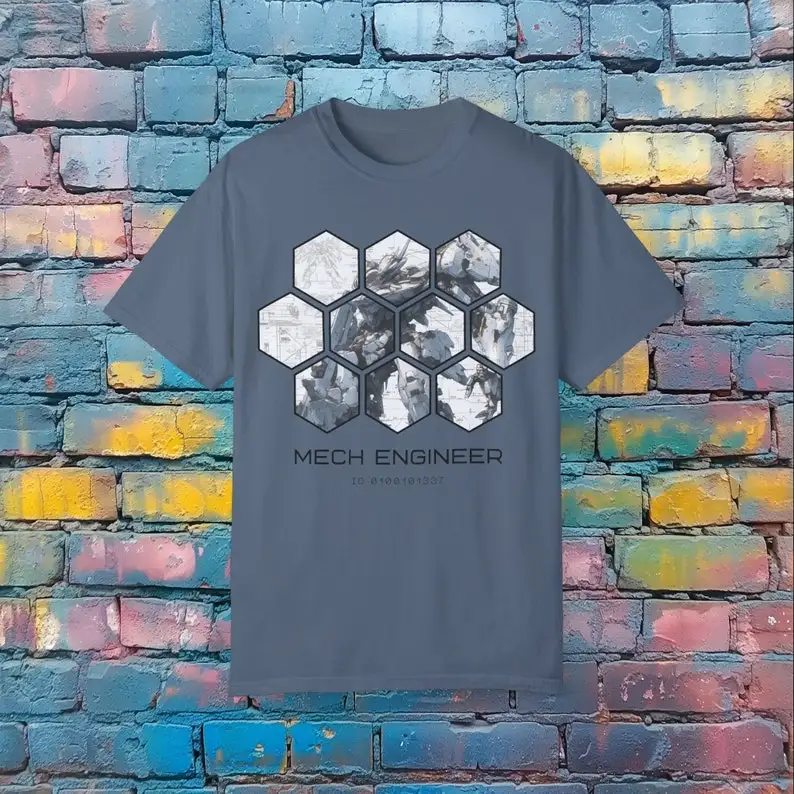 Футболка Mech инженера-гигантская графическая футболка Mecha
