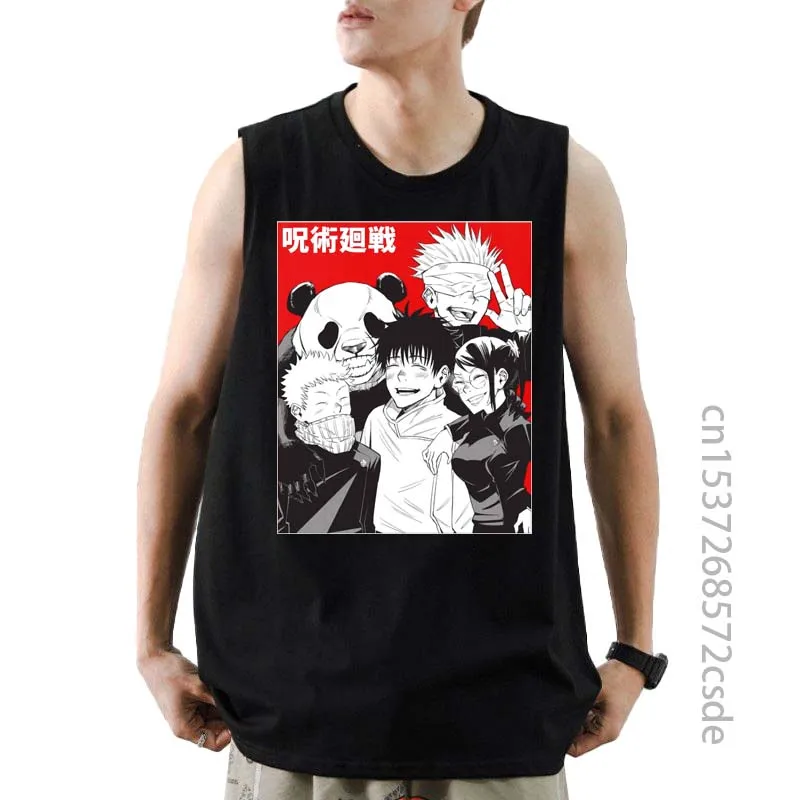 

Хлопковая майка унисекс, Повседневная Нижняя рубашка с рисунком джутсу, кайсен, годжо, Сатору, риомен, аниме, Харадзюку, летняя одежда с граф...