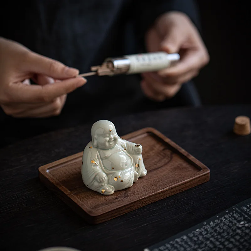 Керамическая курильница Будда