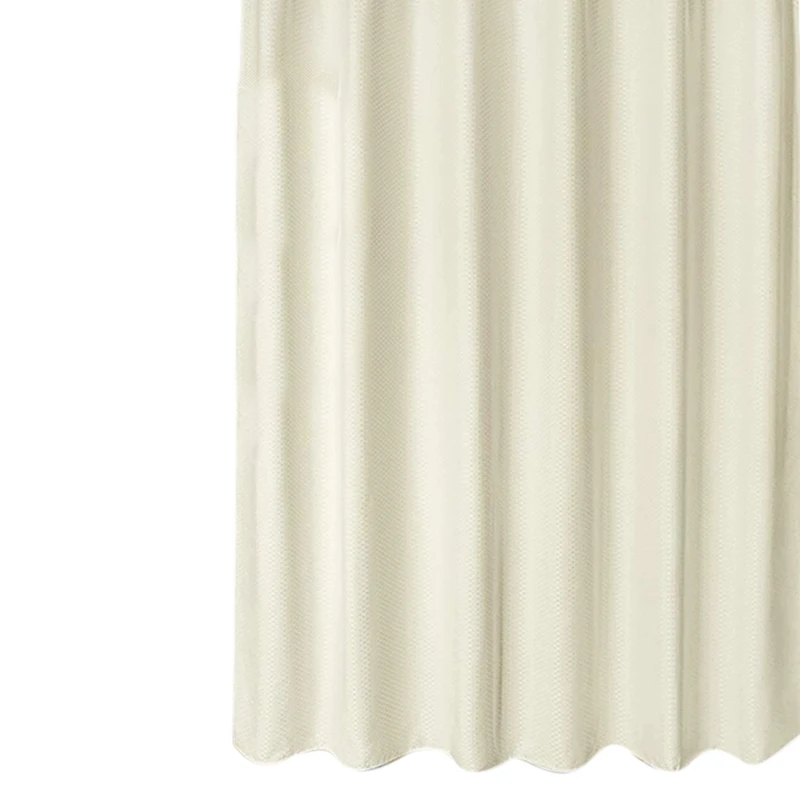 

Thick Cream Weave Fabric Shower Curtain Heavyweight Water-Repellent Bathroom Curtain Partition