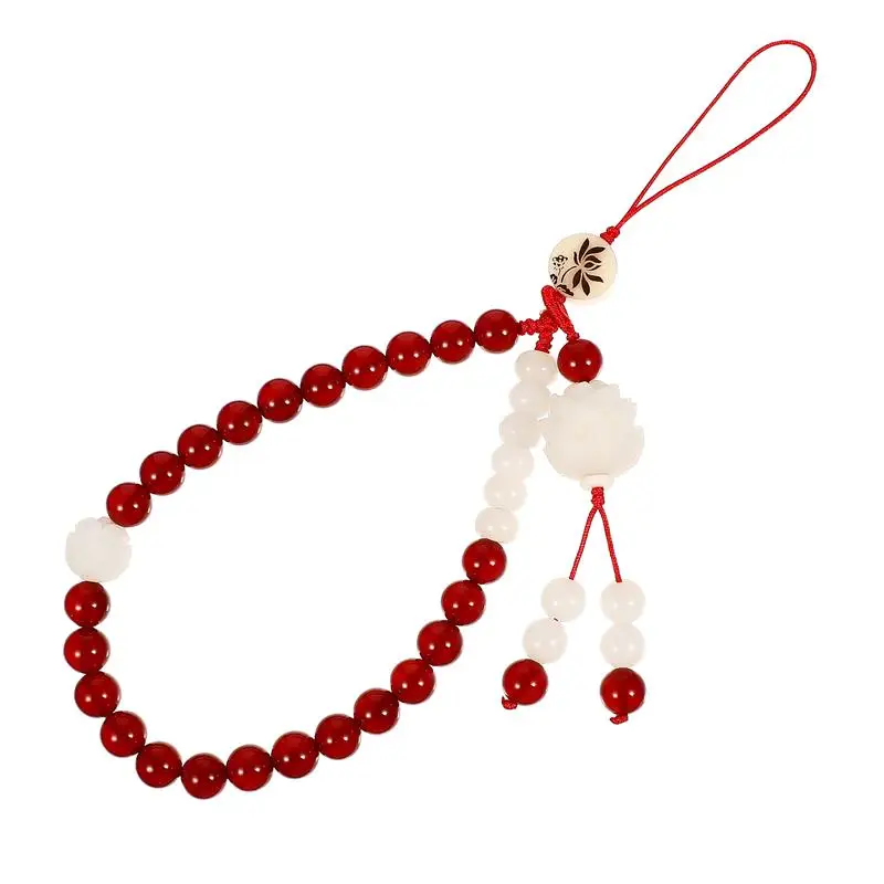 

1pc Chinese Style Agate Phone Lanyard Anti-Lost Mobile Phone Pendant Phone Charm Strap Beaded Phone Chain