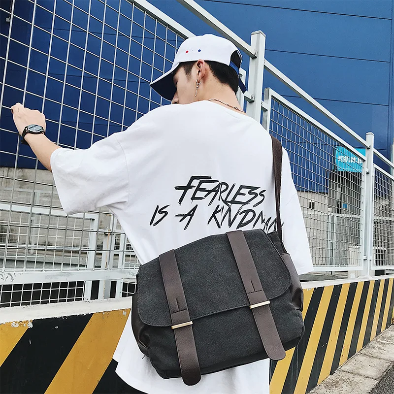 

Сумка-мессенджер Мужская холщовая, Модный саквояж на плечо из искусственной кожи, Повседневная сумочка кросс-боди для отдыха