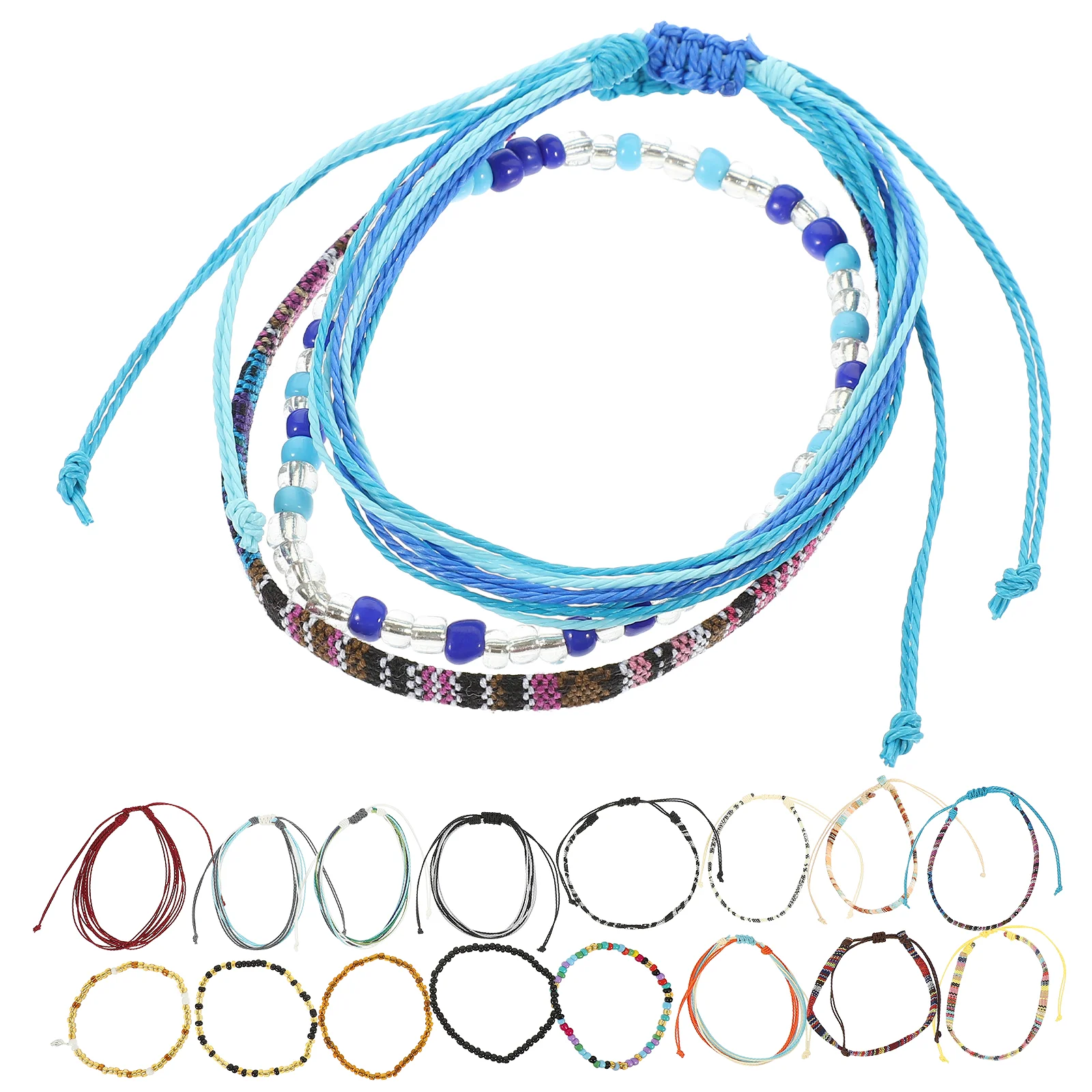 

18pcs Women Beaded Anklet Bohemia Style Ankle Bracelet Luau Party Beading Anklet