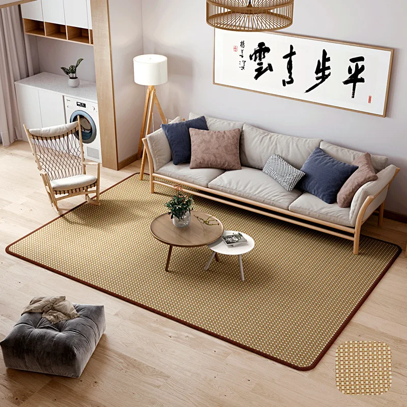 

Летний коврик из ротанга в японском стиле для гостиной, спальни, прикроватной тумбочки, балкона, татами, напольный коврик и коврик для обеда, коврики для спальни