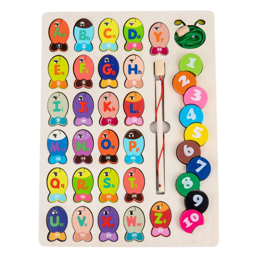 

Toy Gametoys Wooden Baby Alphabet Math Puzzle Kids Montessoriabc Board Rod Pool Games Preschool Catching Educational Toddler