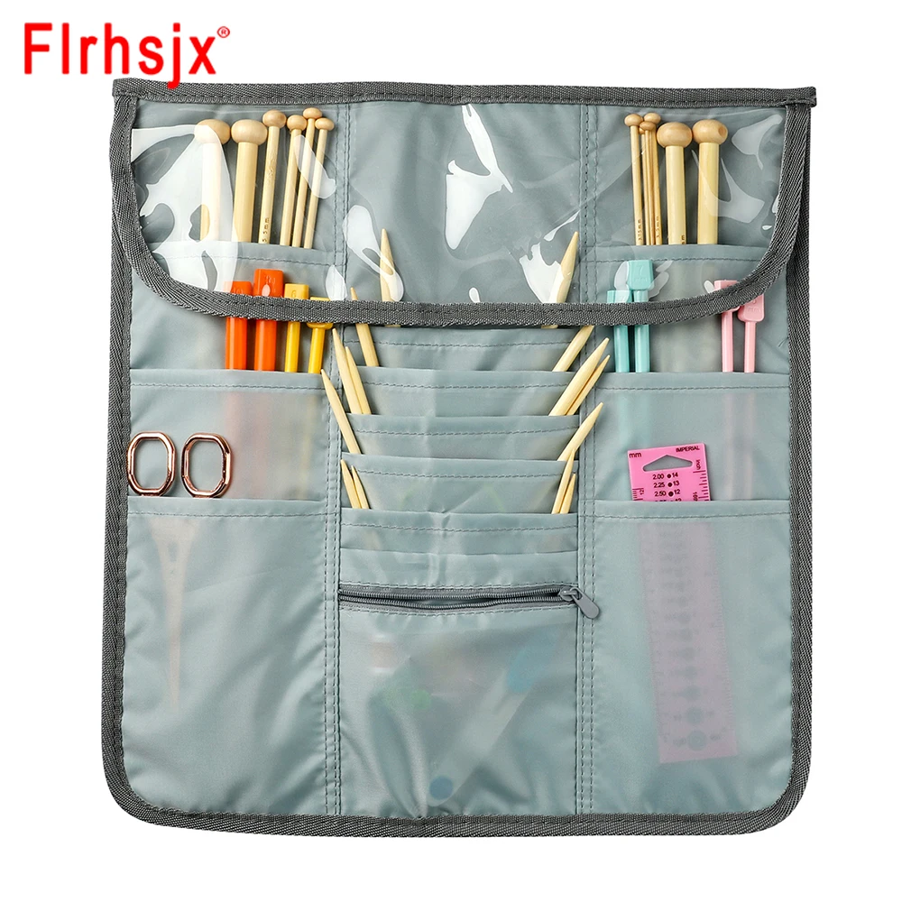 

Empty Knitting Needle Stick Needle Storage Roll Bag Knitting Tool Storage Bag Foldable Travel Crochet Organizer Sewing Tools