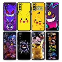 anime pikachu gastly evolution phone case for samsung galaxy s7 s8 s9 s10e s21 s20 fe plus ultra 5g silicone case cover funda