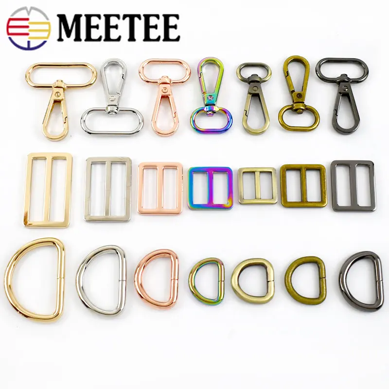 

Meetee 3 комплекта 16-38 мм Металлические пряжки Стандартный Крючок для лобстера ремень для сумки с D-образным кольцом Регулируемый слайдер Обору...