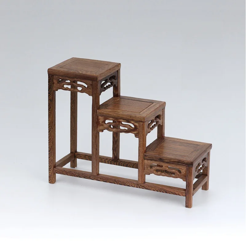 

Wood Bonsai 3 Floor Display Shelf Base Flower Pedestal Echelon Vase Tray Planter Pots Stand