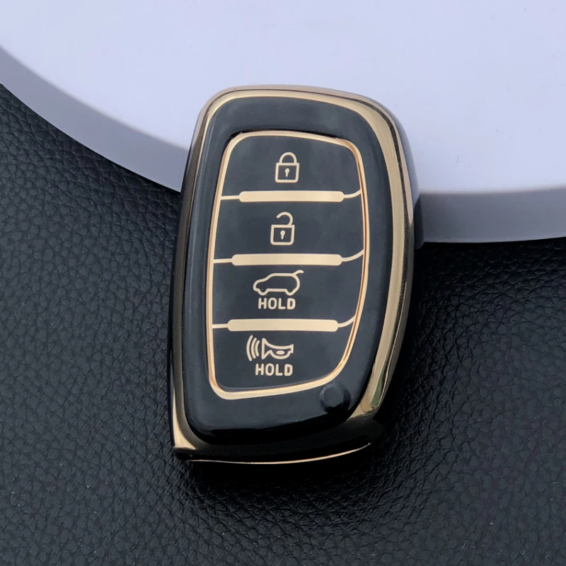 

New TPU Car Key Cover For Hyundai Tucson Santa Fe Rena Sonata Elantra Creta Ix35 Ix45 I10 I30 I40 4 Button Premium Key Case