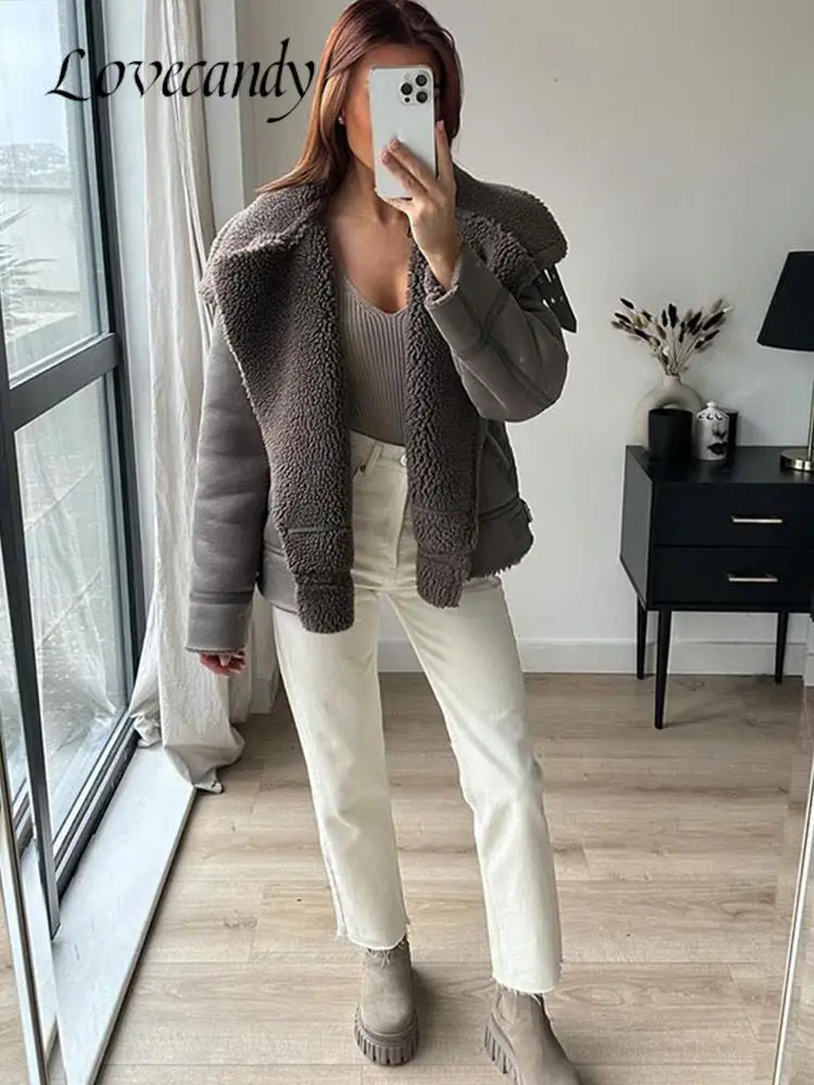 

Зимняя женская Флисовая теплая однотонная куртка 2023, утепленная куртка на молнии с длинным рукавом, Повседневная Свободная винтажная ветрозащитная безрукавка, топы