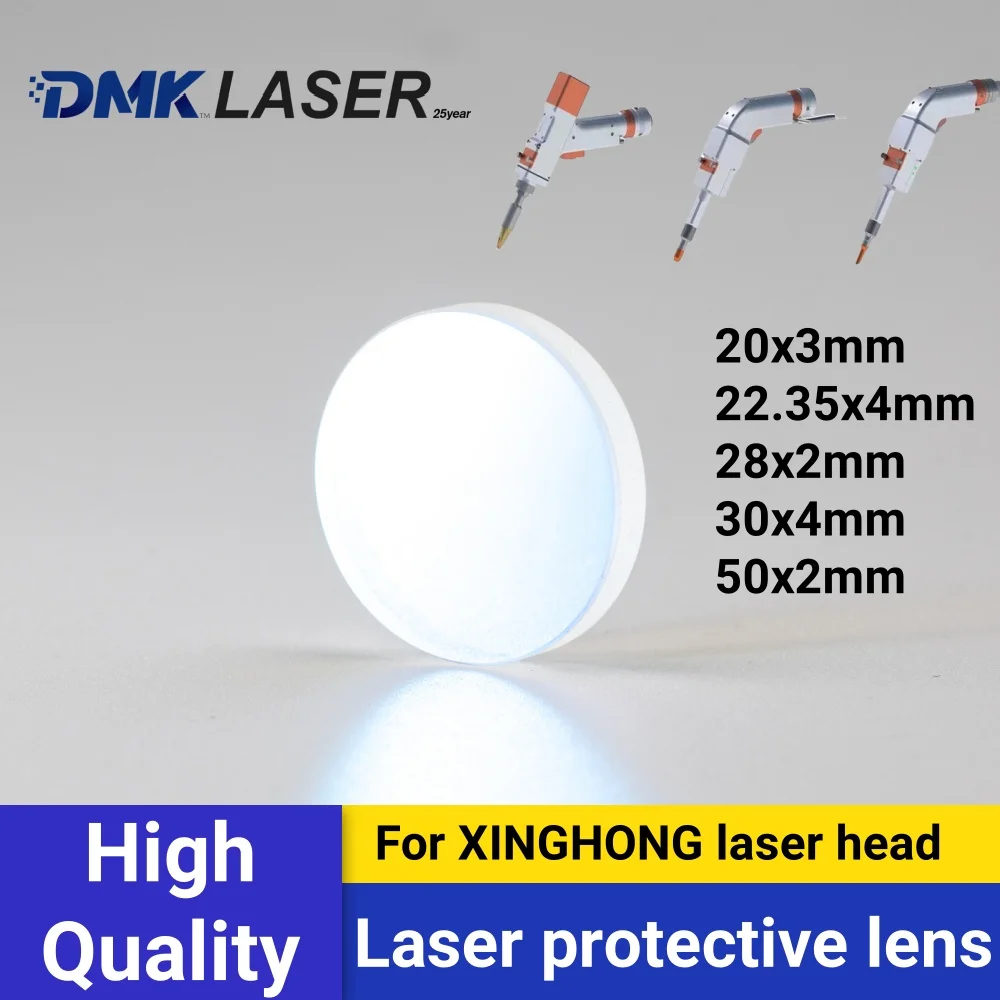 

DMK XINGHONG Лазерная защитная линза 20*3 22,35*4 28*2 мм Защита Windows D30*T4 50*2 Для сварочной головки HS11 HS21 HP HK HW HO HC