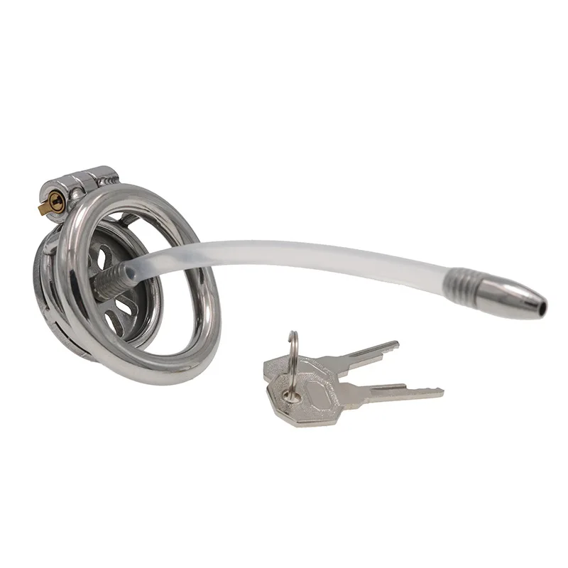 Man Metal 304 Stainless Chasity Cage Underwear with Tube Resistant Lingerie Steel Boxers Adult Device Spiked-ring Lock Ring Toy