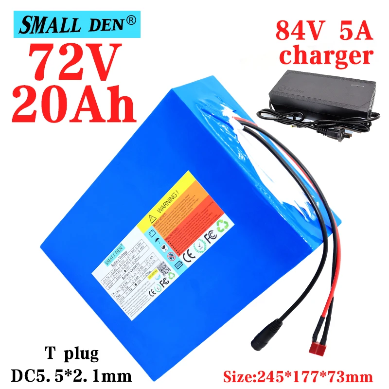 

72V 20Ah 21700 lithium battery pack 20S4P 3000W High Power ebike battery Electric bicycle Scooter Motorcycle BMS +84V 5A charger