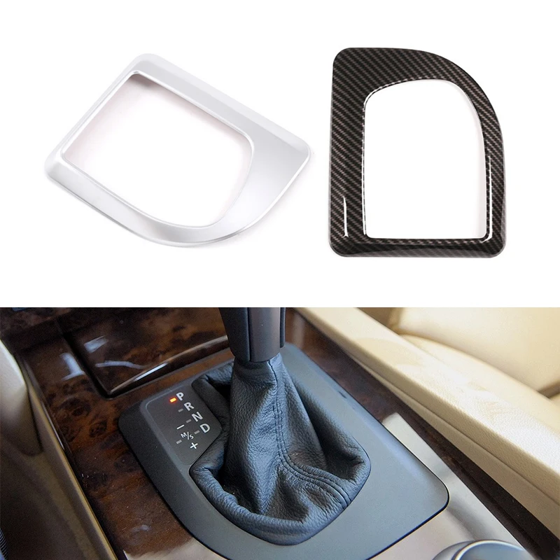 For BMW 5 Series E60 2004 2005 2006 2007 Carbon Texture Car Inner Center Console Gear Shift Panel Outer Frame Protective Cover