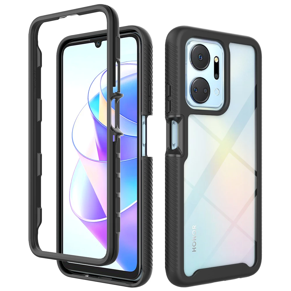 

2 in 1 Hybrid Rugged Armor Shockproof Case For Honor X7A Honor X8A X9 4G X8 4G X7 Huawei Nova 9SE Transparent Acrylic Back Cover