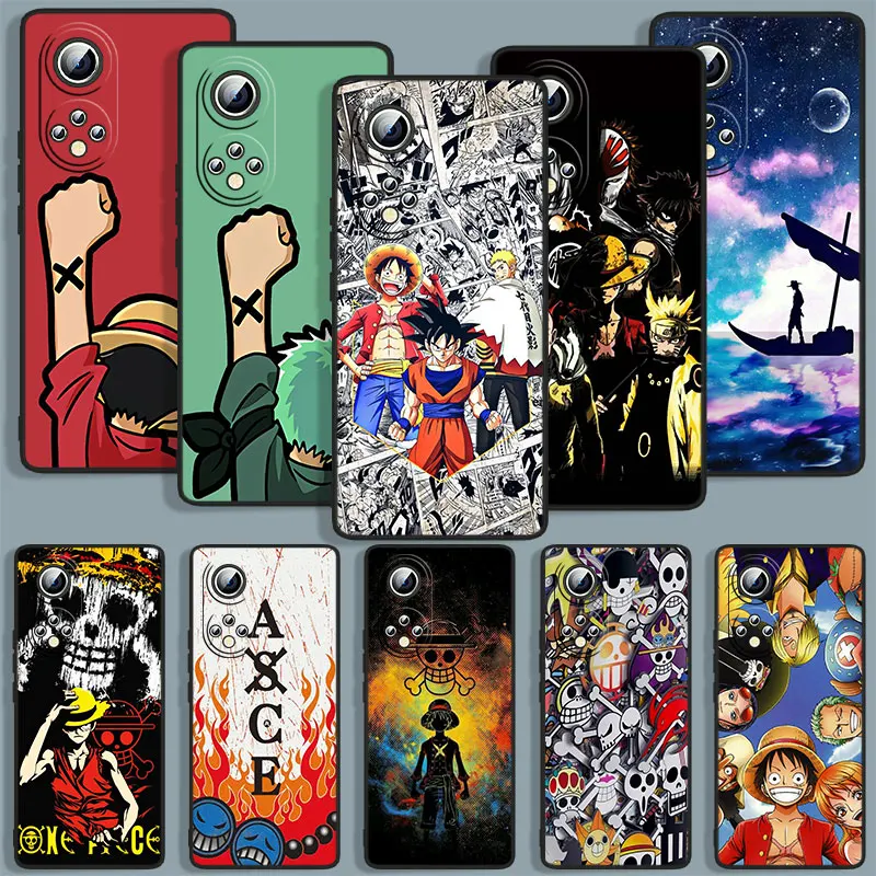 

Anime D-Luffy Ones Pieces Phone Case For Huawei Honor 10 10X 10i 20S V20 20 30 30i 30S X30 50 60 X8 70 Lite Pro Plus Black Cover
