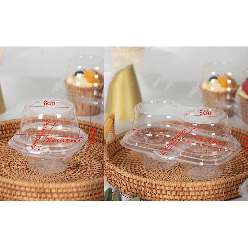20pcs Transparent Stackable Single Cupcake Container Cupcake Carrier Single Cupcake Container Compartment Cupcake Container