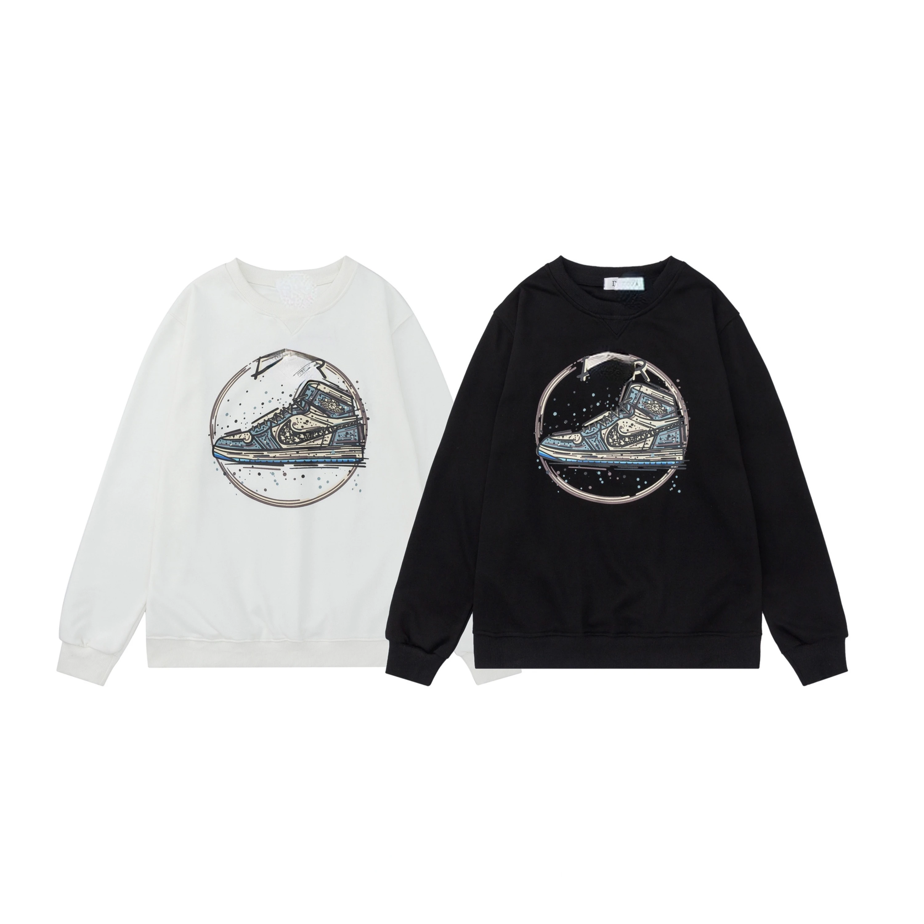 

Spring and Autumn Plus Size Cotton Printed Crewneck Sweater Casual Jacket