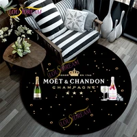 french champagne style soft play mat 3d printed moet chandon area round rug bedroom anti slip decorative pet yoga mat carpet