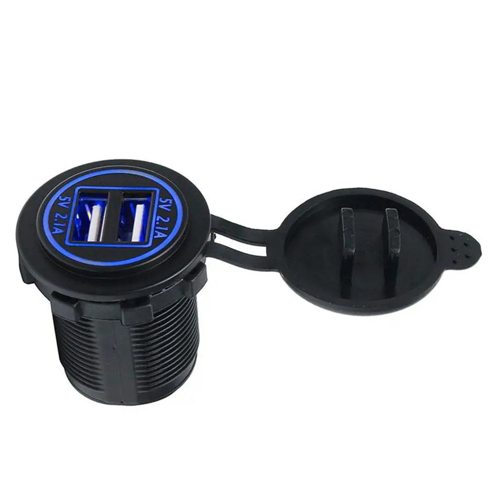 

Автомобильное и мотоциклетное зарядное светодиодный с двумя USB-портами, 12-24 В