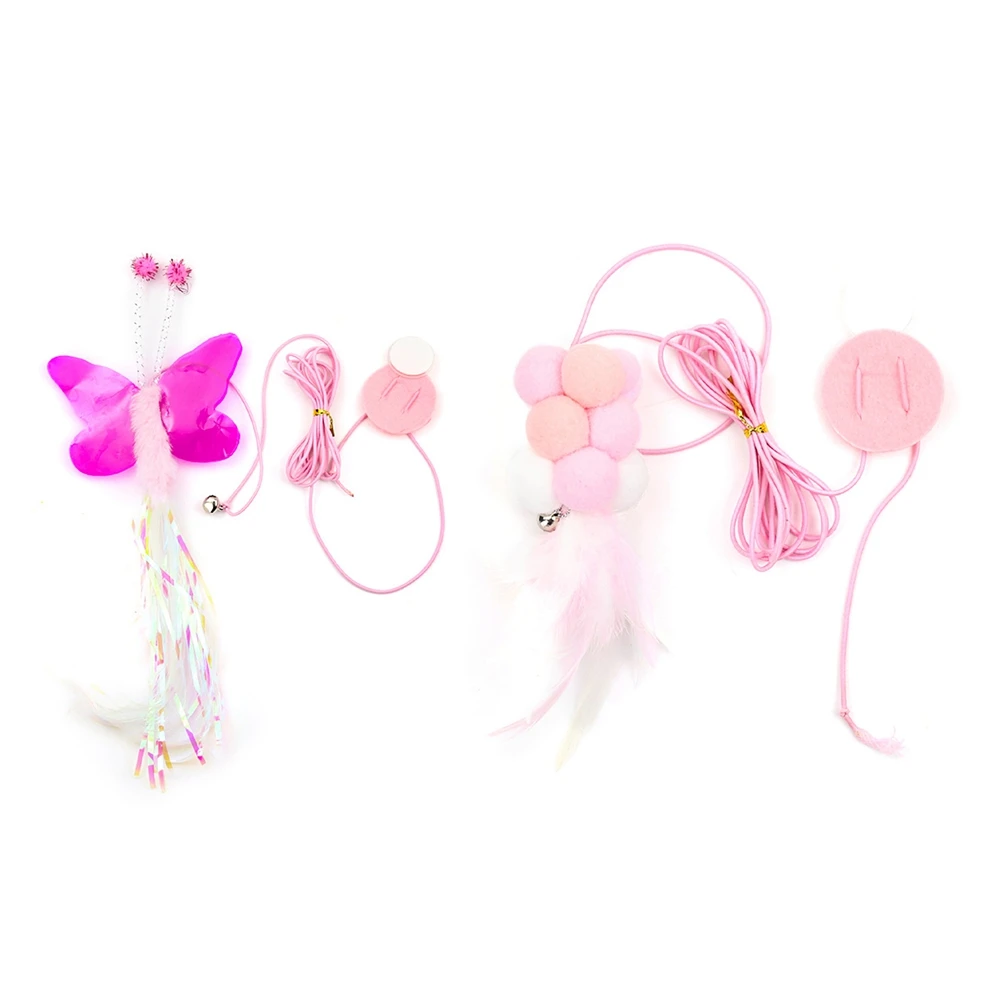 

Kitten Cat Toys Door Hanging Rope Interactive Feather Ball Retractable Cat Teaser Toy Funny Playthings Pet Products
