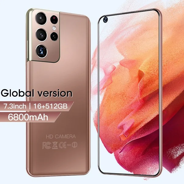 2022 S21+ Ultra Global Version 7.3 Inch Smartphone 16GB 512GB 6800mAh 48MP 5G Network Unlock Mobile Phones Celulares Telefone |