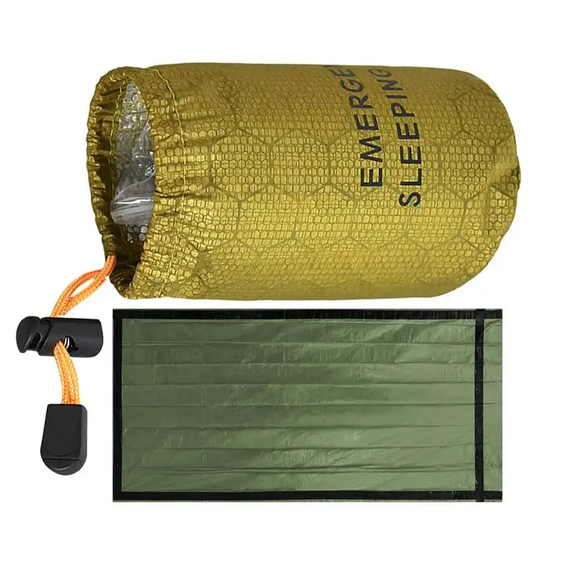 

Outdoor Portable Emergency Survival Blanket With Whistle Storage Bag PE Aluminum Film Waterproof Durable Sleeping Bag