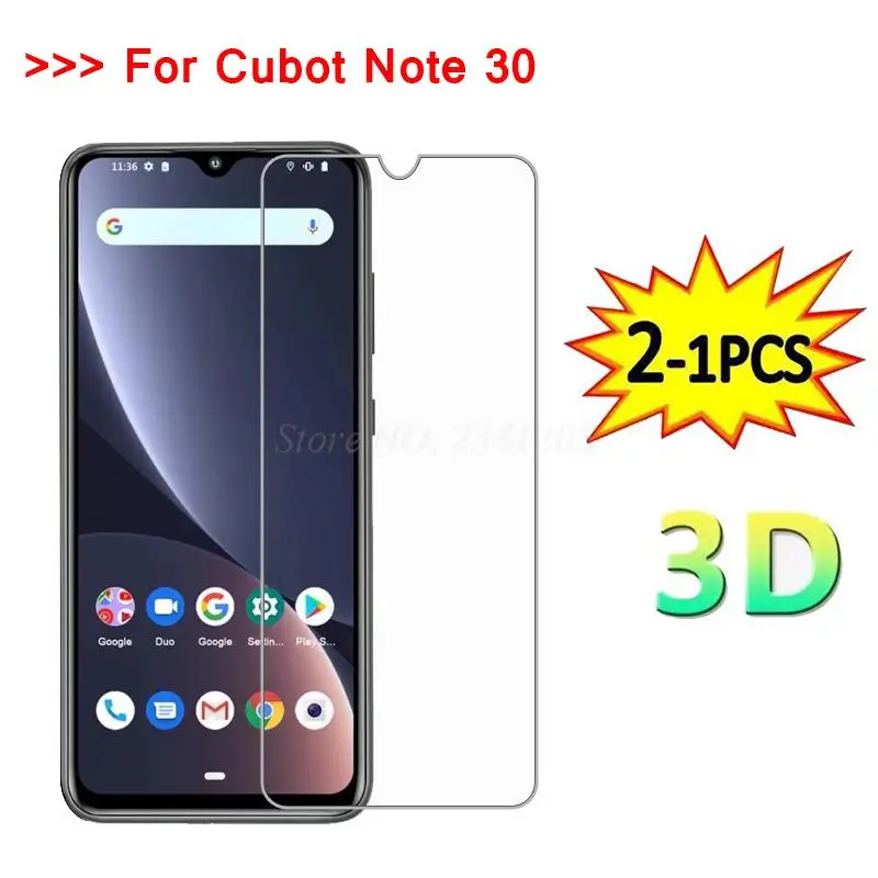 

2-1PCS Tempered Glass For Cubot Note 30 Pelicula Protective Glass Cover for Cristal Templado Cubot Note 30 Screen Protector Film