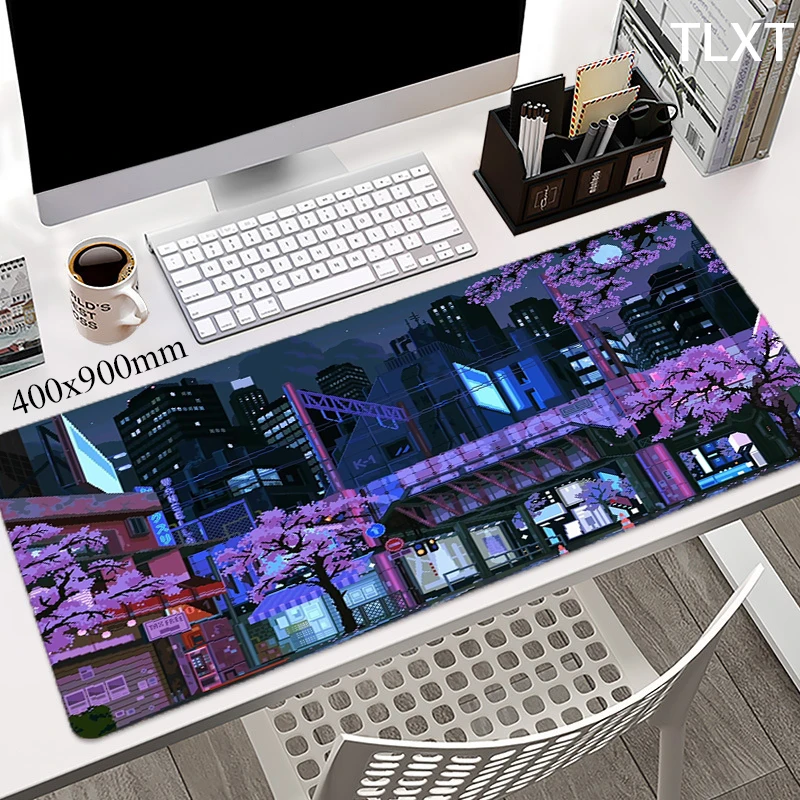

Japan Street Pixel Mouse Pad Big Mousepad Nonslip Large Computer Masuepad Keyboard PC Desk Mat Office Accessories Table Mats