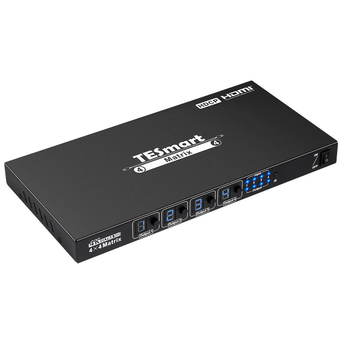 

TESmart Hot Selling 4x4 Support RS232 IR remote control 4k Hdmi Matrix