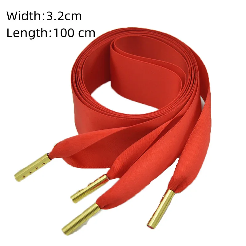 1Pair 22 Colors Silk Shoelaces 2CM Width Satin Ribbon Flat Shoelaces Women Sneakers Shoelace Boots Lace For Shoes Length 100CM