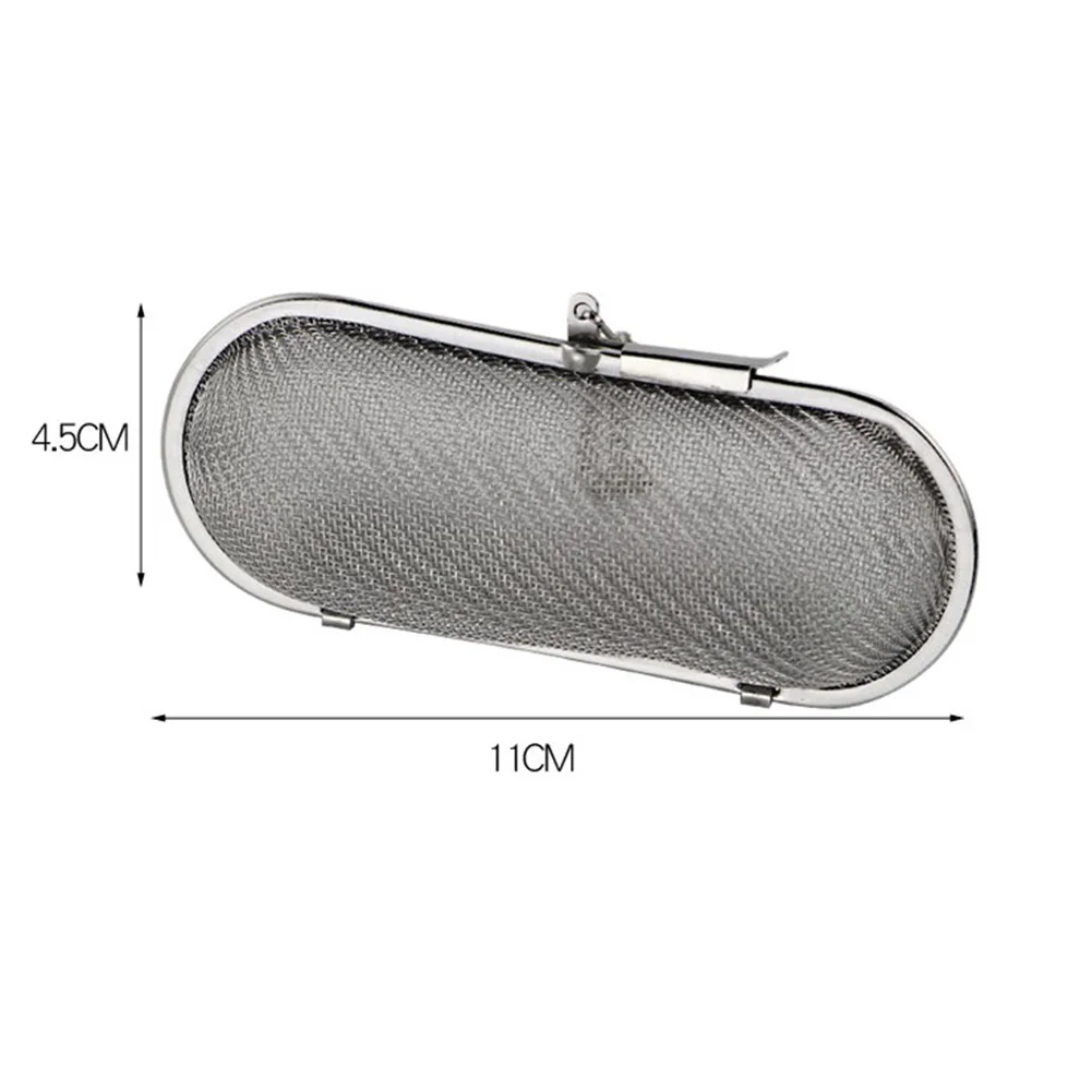 Oval Shape Infuser Fine Mesh Loose Tea Strainer With Chain For Household Stainless Steel Ball Coffee Residue-Filter