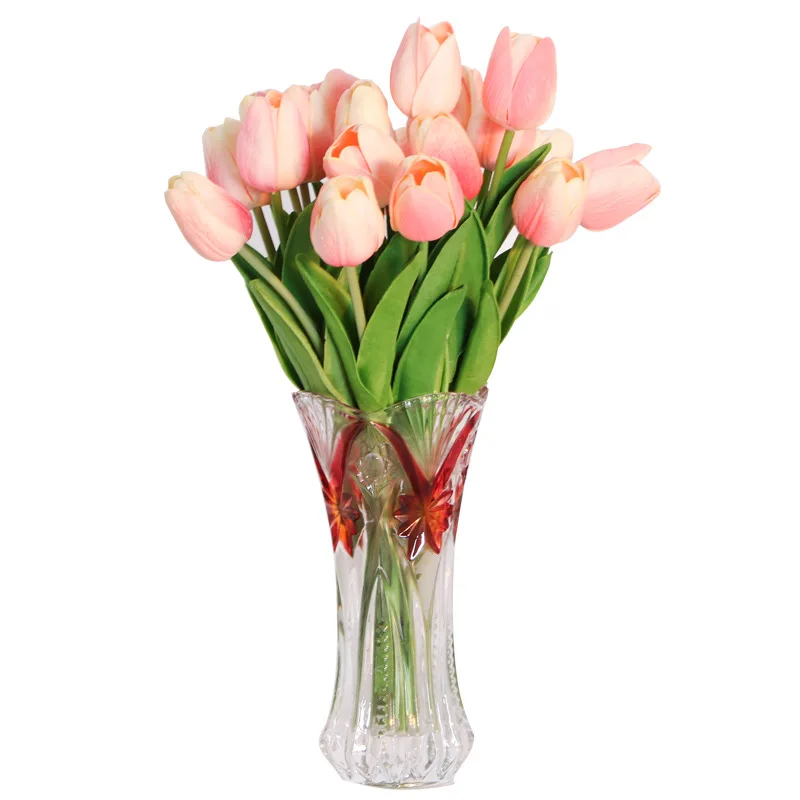 

1 Pcs Pu Artificial Tulip Moisturizing Real Touch Flower Bouquet Wedding Party Decor Supplies Home Garden Ornament Silk Flower