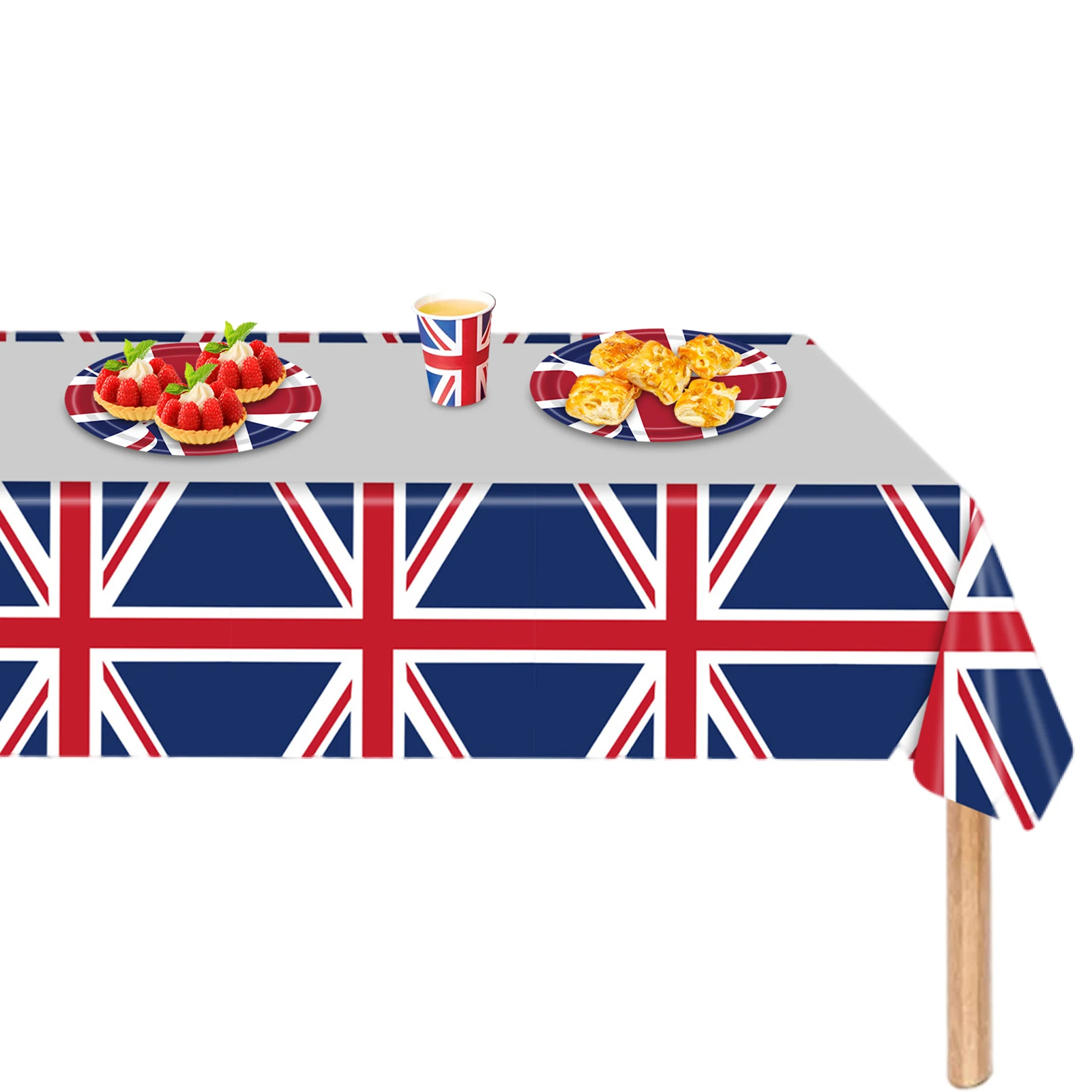 

Покрытие для стола 86inx51in Union Jack, британские патриотические настольные украшения, водонепроницаемая масляная накидка на стол Union Jack