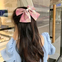 hair bows for girls satin check barrette fashion womens fabric bow spring clip cute super fairy hairpin hair accessories women