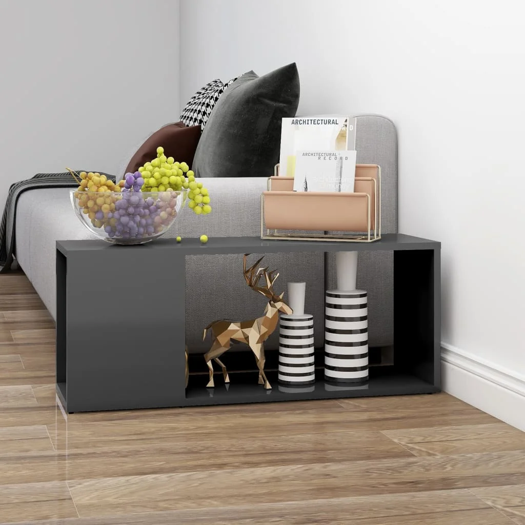 

Bright gray TV cabinet 80x24x32 cm chintered
