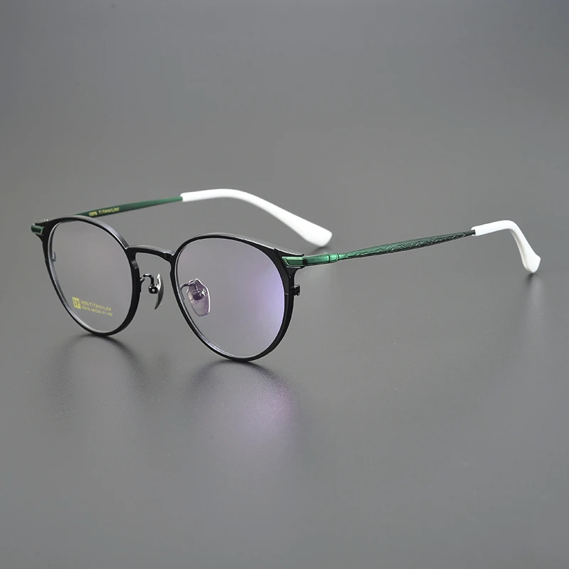 

Винтажная оправа из чистого титана для очков для мужчин, необычные голубые оптические очки для близорукости, для мужчин и женщин, очки по рецепту