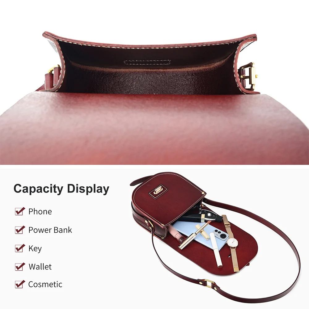 Женская сумка через плечо из натуральной кожи в стиле ретро