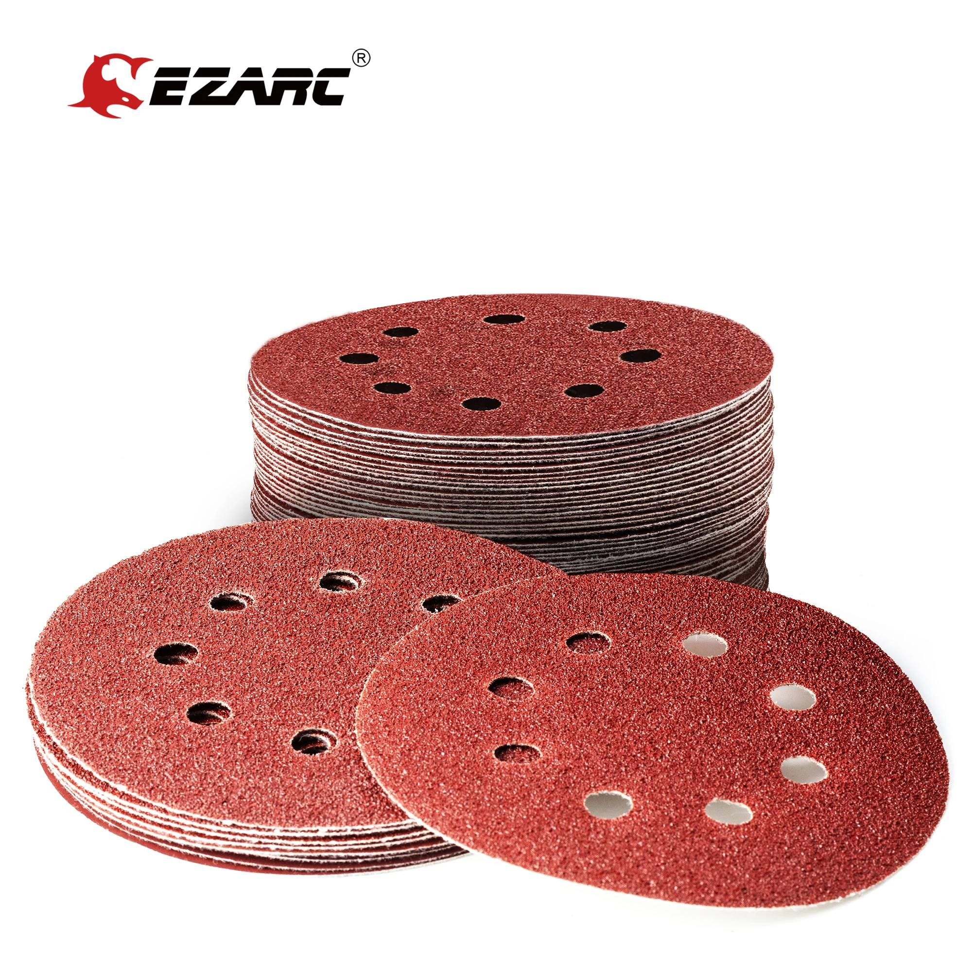 

EZARC 50pcs 125mm 5" Abrasive Sandpaper Sanding 8 Hole Disc Hook & Loop Sand Paper Grits 40 ~ 3000 for Polish Tools Accessories