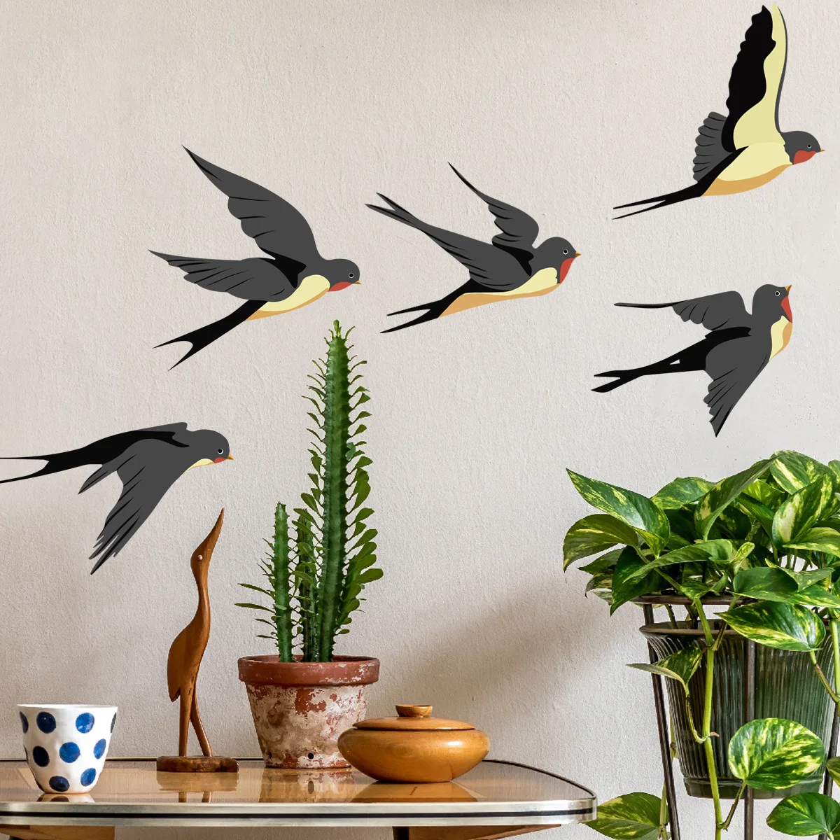 

Bird animal cartoon wall sticker background wall living room room decoration wall sticker self-adhesive wholesale Wall Sticker