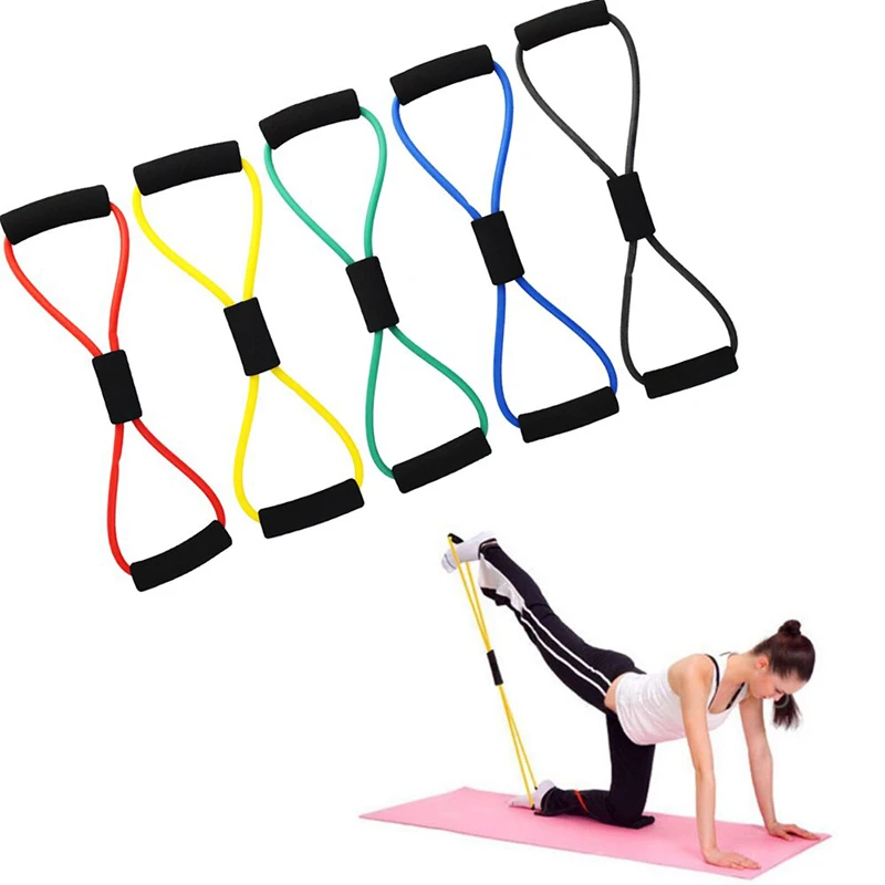 

1pc 8 Word Chest Developer Eight-character Puller Yoga Assisted Pull Rope Expander Fitness Equipment