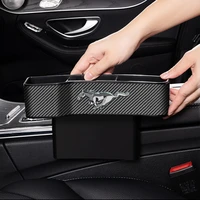 car carbon fiber leather seat gap storage box with dacia logo for ford mustang gt 2020 2019 2018 2017 2016 shelby car organizer
