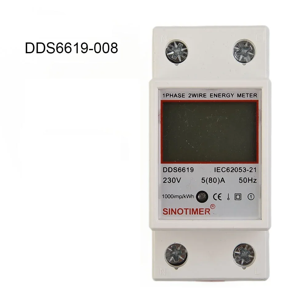 DDS6619 Однофазный счетчик энергии 5 80 А 230 В ЖК-цифровой ваттч с многофункциональным