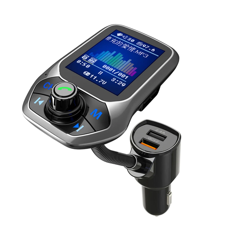 FM-трансмиттер автомобильный 1 8 дюйма Bluetooth 3 0 с 2-мя USB-портами | Автомобили и