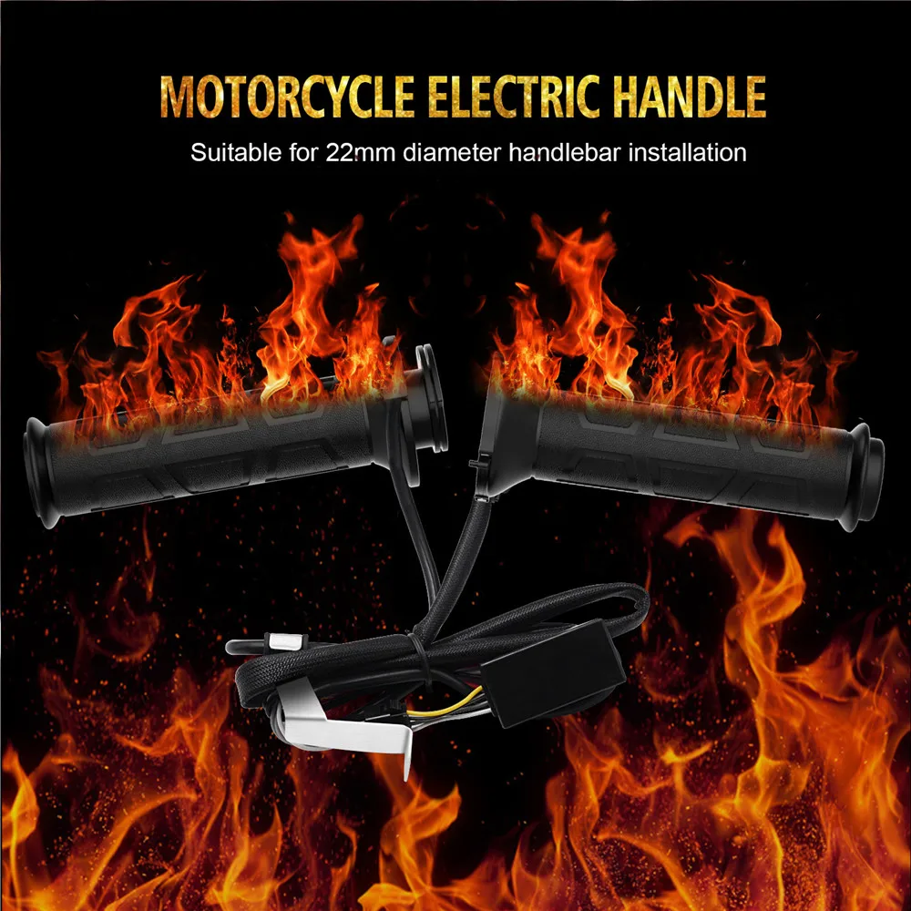 

AUTO Black 7/8" motos Motorcycle handlebar Electric Hot Heated Grips Handle Handlebar Warmer manillar motocicleta